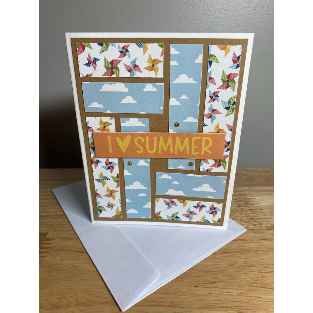 Handmade Summer Blank Greeting Card A2 & Envelope